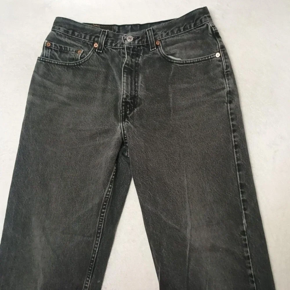 Vintage Levis 550 Jeans Mens 32x30 Black Y2K Straight Relaxed Charcoal Denim